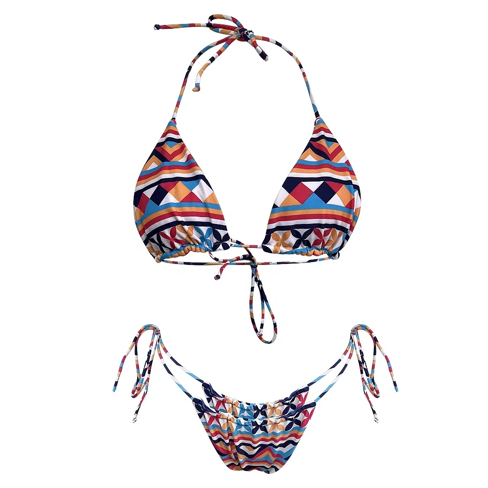 New Arrivals 2024 Summer Swimwear Three Piece Women  Dress Self-tying Adjustable Bikini Set Swimsuit
