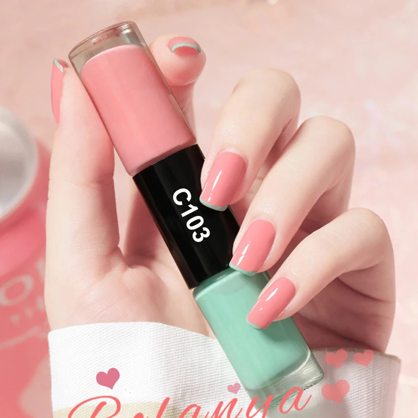 Aokitec, веганская быстрая воздушная сушка, двухцветный нетоксичный стойкий лак для ногтей на масляной основе