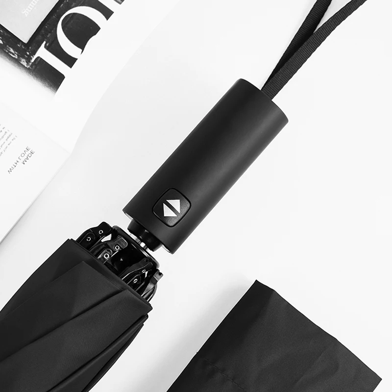 Fully-automatic 23 inch windproof waterproof three folding sun girls gift custom colors sunshade reverse umbrella for the rain