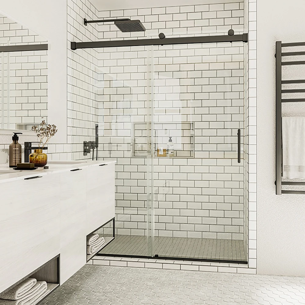 Stock In USA Hotel Project frameless sliding shower glass doors