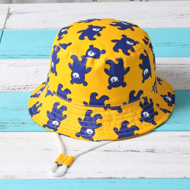 Outdoor Beach Swim Fishing Summer UV Protective Breathable Foldable Sun Hats Wide Brim Bucket Hat for Baby Toddler