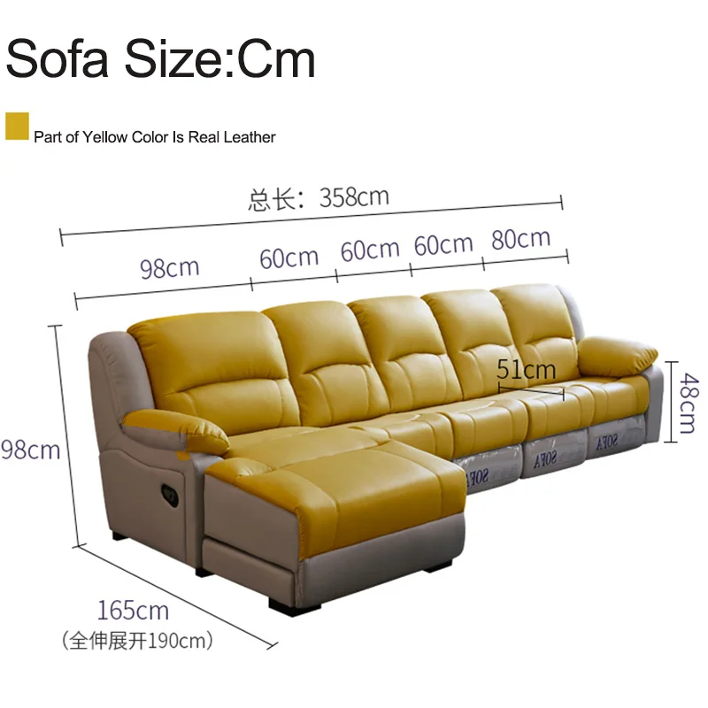 Reclining Sofa Europe Design Genuine Leather Recliner Sofa Mechanism Electric Sofa Set
