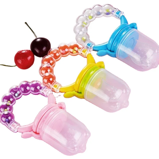 ODM Bell Non Slip Handle Easy Grip Infant Fresh Food Fruit Feeder Nipple Baby Silicone Pacifier