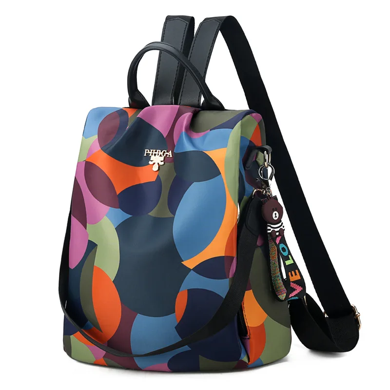 2020 Fashionable Women Waterproof Bagpack Anti Theft Ladies Nylon Backpack (1600103054067)