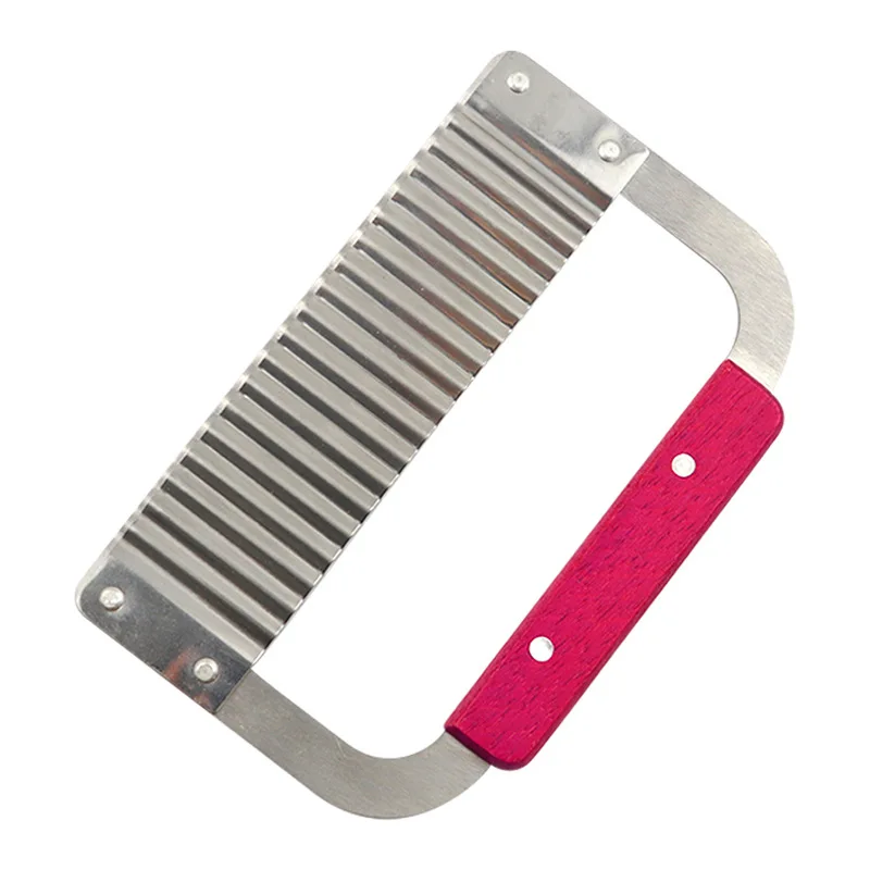 2 Pieces/Set Stainless Steel Straight & Wavy  Loaf Soap Cutter  Blades Cutting Tools set Wood Handle Soap Knife