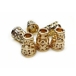 Пользовательские светлые золотые шнурки, металлические конусные пробки для шнура, аксессуары для одежды