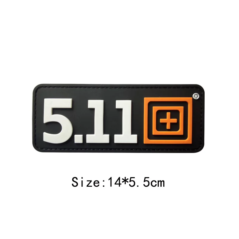 5 11 Military PVC Tactical Patches Embroidery Emblem Applique Iron On DIY