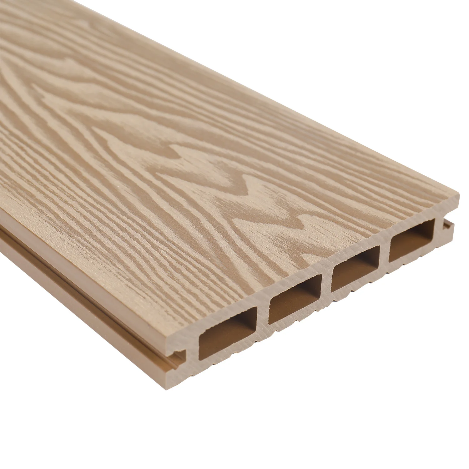 Hollow Wood Plastic Composite Decking 3D Wood Grain Embossed WPC Decking Planks Outdoor Wood Garden Swimming Pool Floor