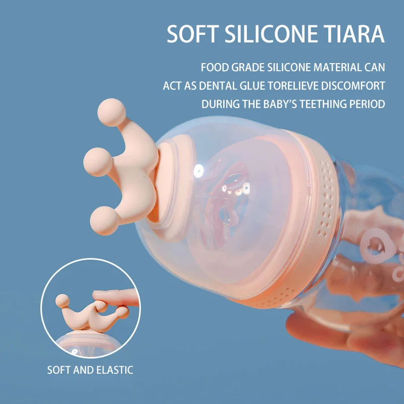 Лидер продаж новая стеклянная бутылочка для кормления детей 120 мл с натуральным каучуком