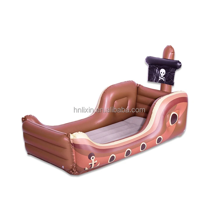 Factory Supply Inflatable Viking Ship with flocking air bed for Private Halloween Birthday Party Decorations pirate ship float