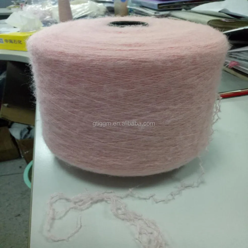 fashion warm napped sweater and gloves with multiple colors Acrylic mohair and wool yarn for knitting