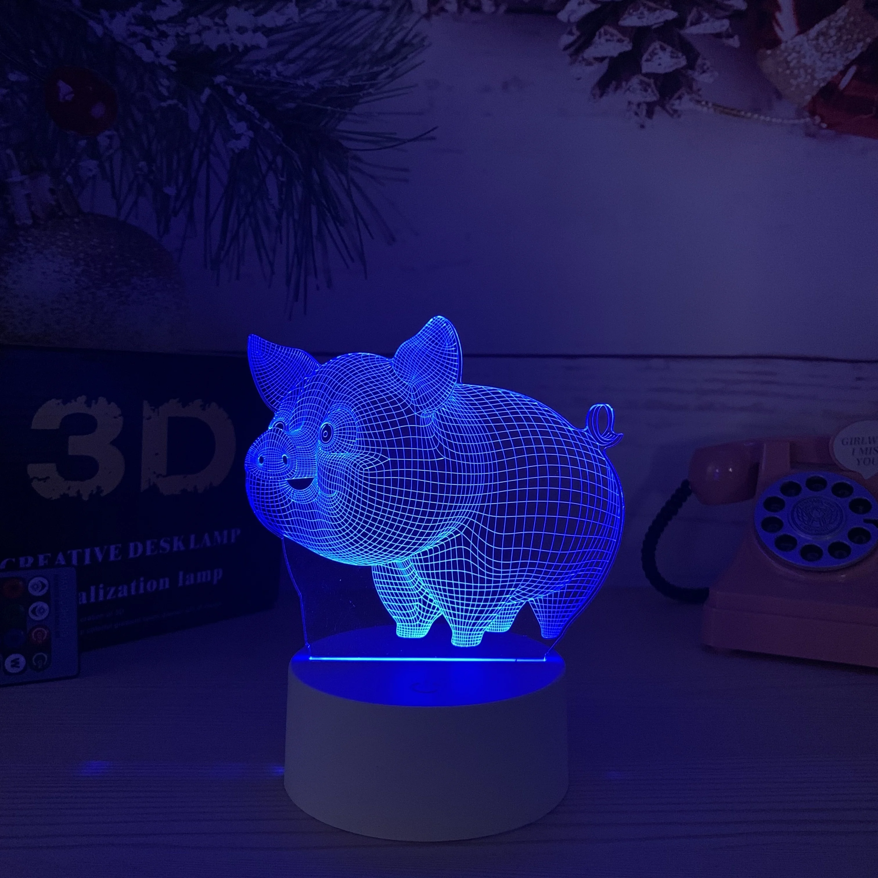 Design 3D Effect Desk Lamp Kids Indoor decoration 3D illusion starry bed room night led light