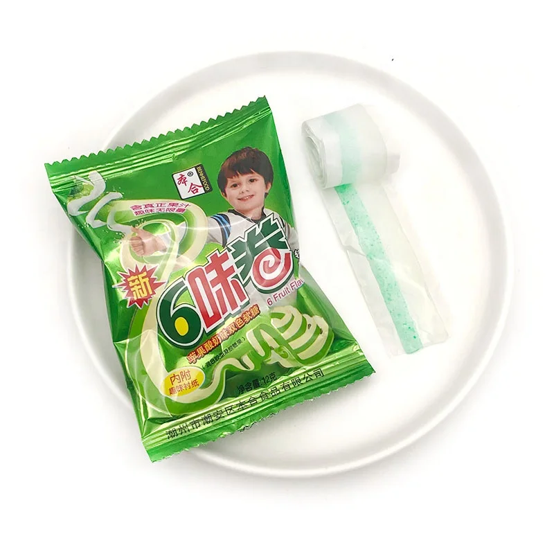 Apple yogurt flavor mixed fruits jam kids jelly gummy roll candy in bag