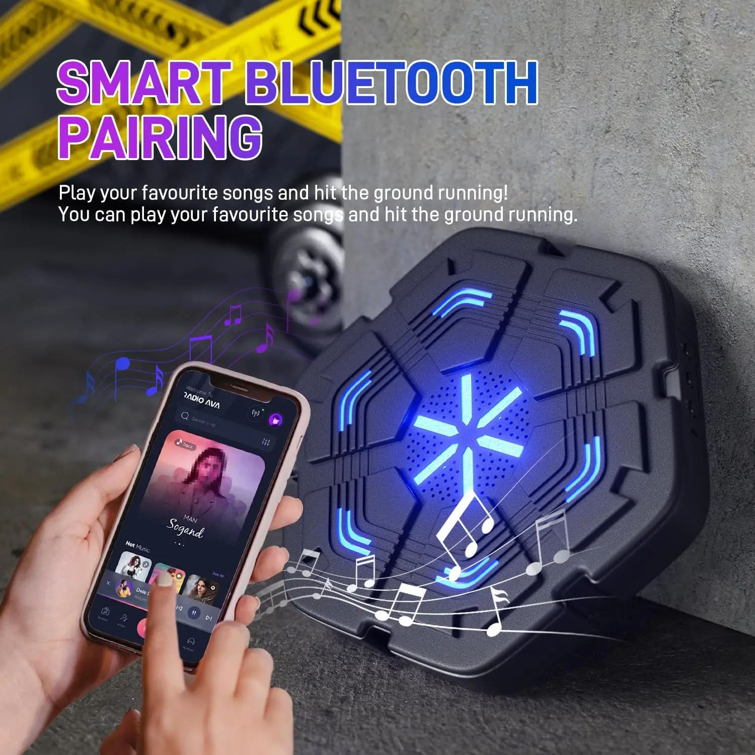 MAIBAO Custom Logo upgraded sound effects Home Fitness Music Boxing Target Lighted Smart Music Boxing Machine Wall with gloves