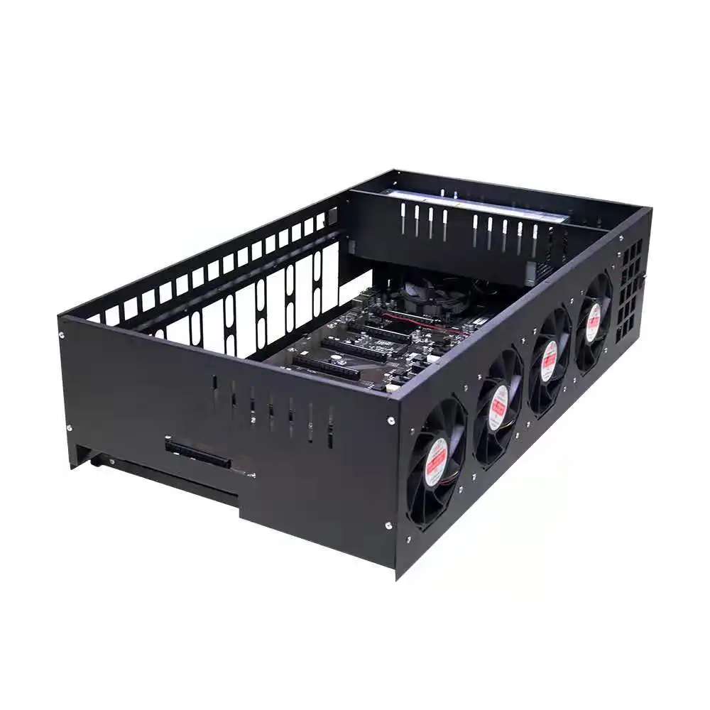 Complete Mining Rig System for Mining rig 8GPU Including CPU,SSD, RAM,PSU, Mining Case and Cooling Fan
