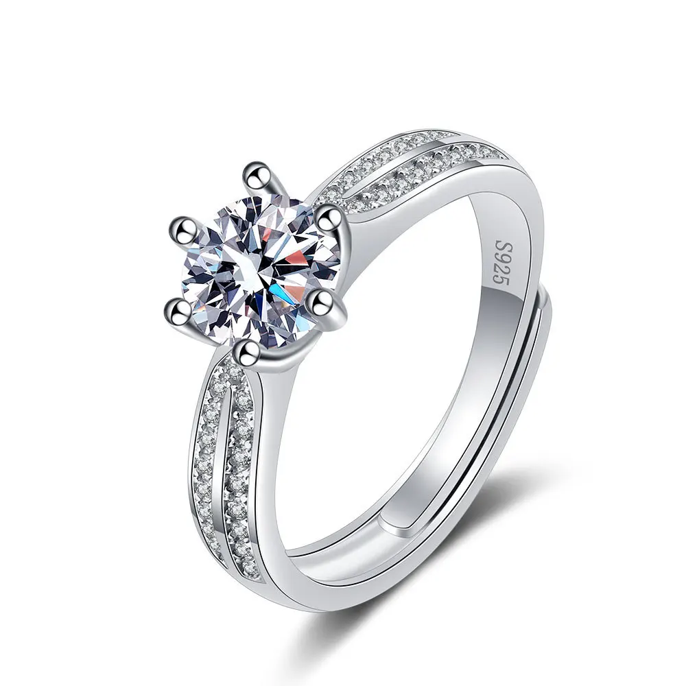 Manufacturer wholesale 925 sterling silver silber schmuck oval moissanite ring