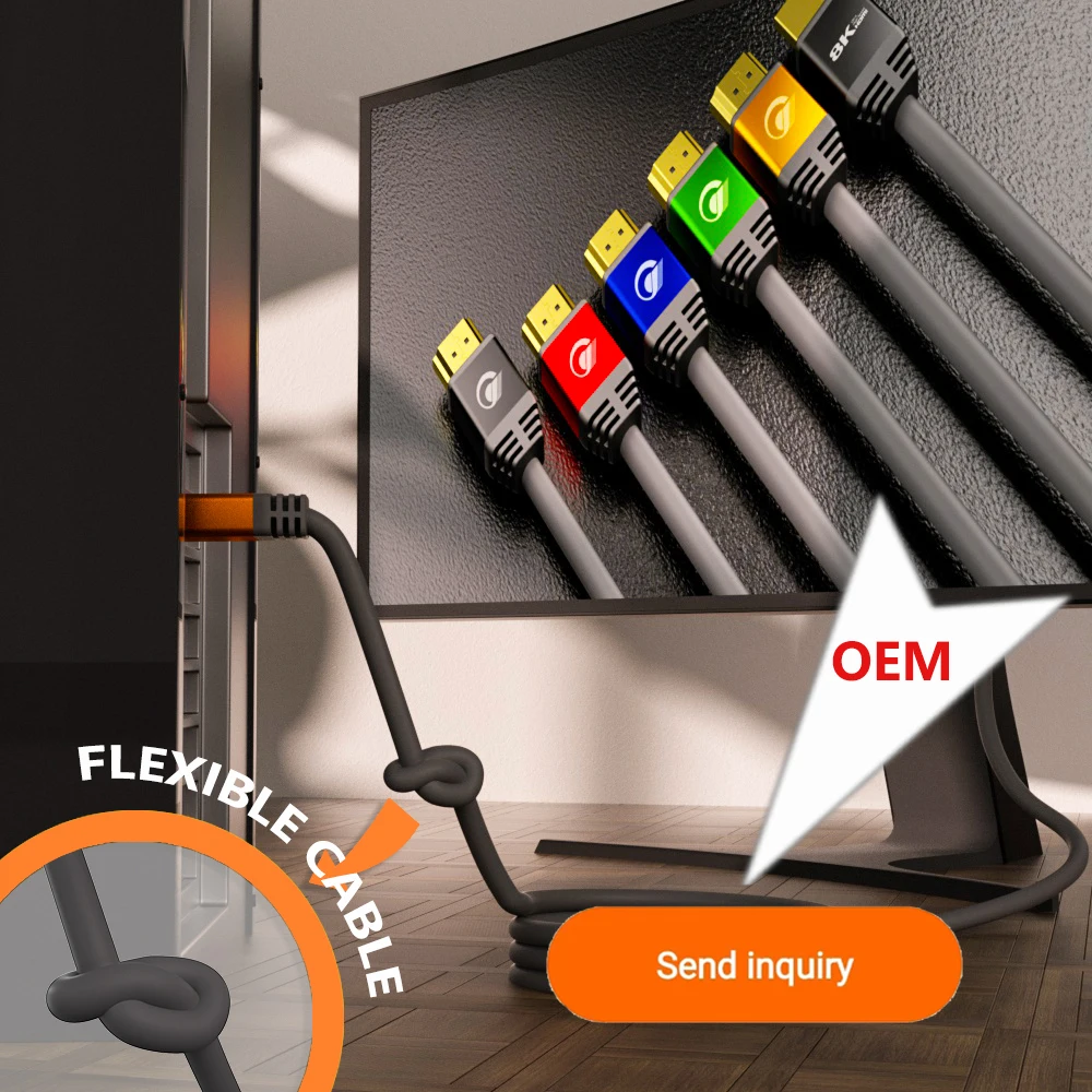 High Speed 1.8M HDMI Cable Male To Male Computer Cables Dollar General V2.1 8k 60hz Hdmi To Hdmi Cable