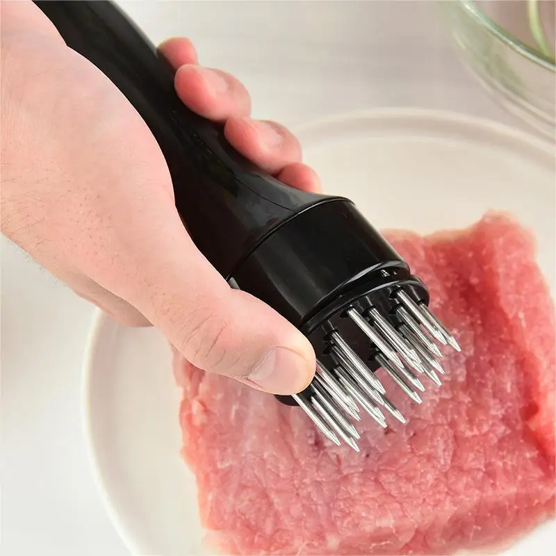 Hot sale Kitchen cooking tools multi-functional manual beef plastic handle stainless steel profession meat tenderizer needle
