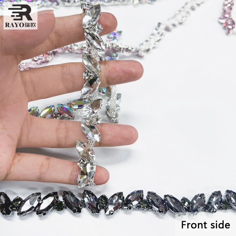 Rhinestone Cup Chain Trimming over 100 Designs 10 Yard Fringe for Garment Decoration Bags Necklace Earring Sew-On Technique