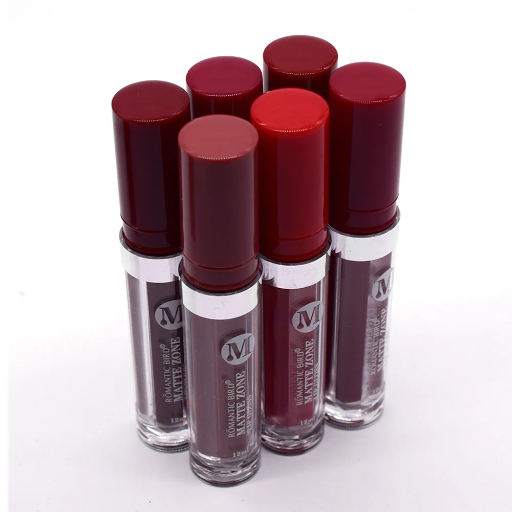 2022 Factory Hot Selling Matte Lip Gloss ROMANTIC BIRD 12 Colors Mixed Red Pieces Red Lip Gloss