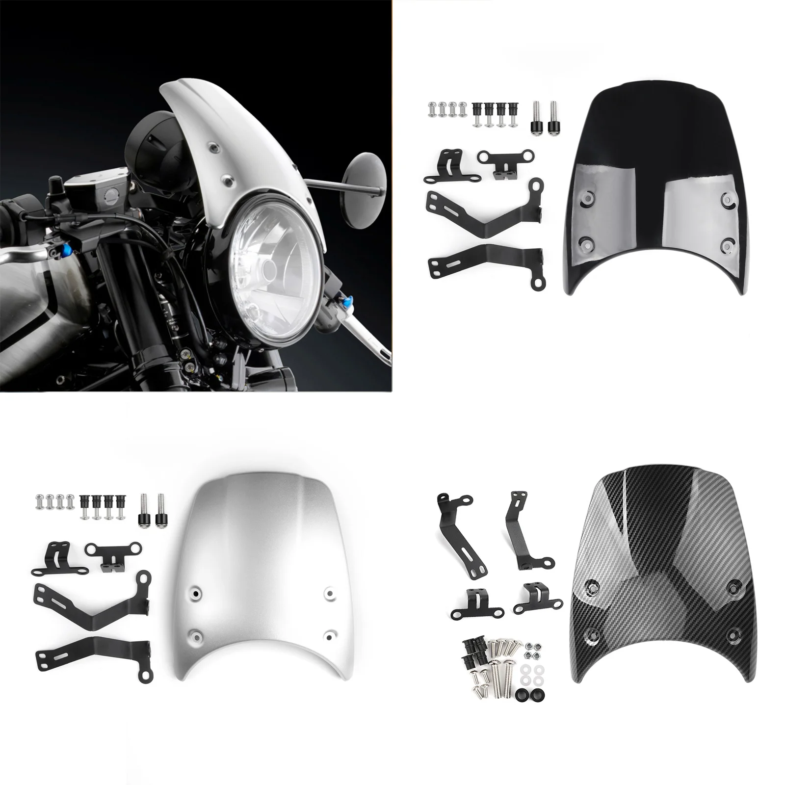 Areyourshop ABS Windshield Windscreen Headlight Fairing Suit For BMW R Nine T 2014 2015 2016 2017