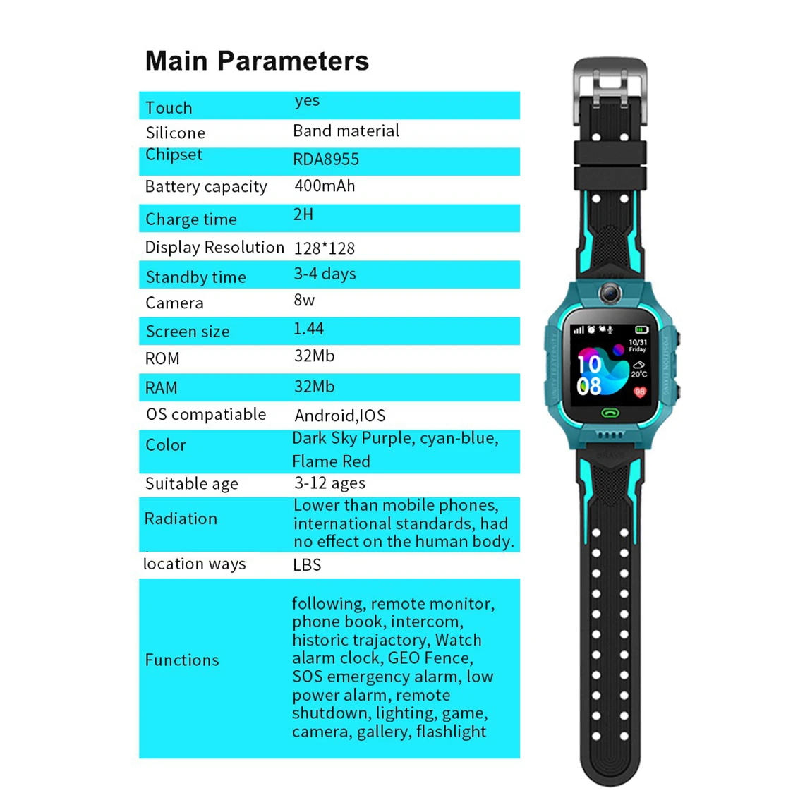 q19 Kids Smartwatch LBS watches SIM Card Call Tracker Child Camera phone SOS Anti-lost smart watches for children