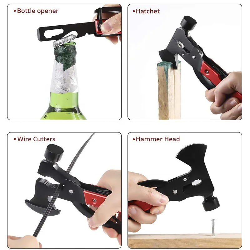 Survival Multi Use Tool Outdoor Gear Promotion Hiking Knife Axe Custom Kit Portable Multipurpose Pocket Tools