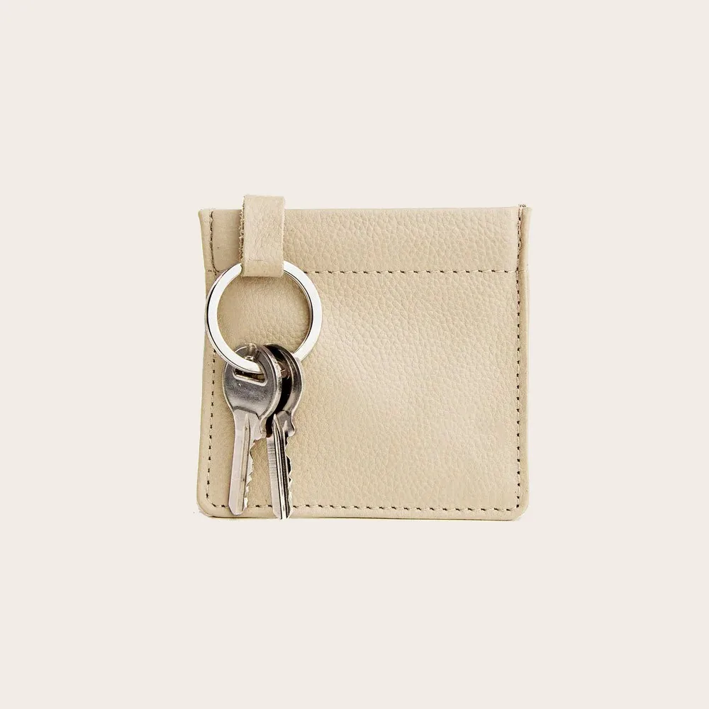 High quality classic luxury wholesale ladies coin key pouch custom leather coin purse keychain