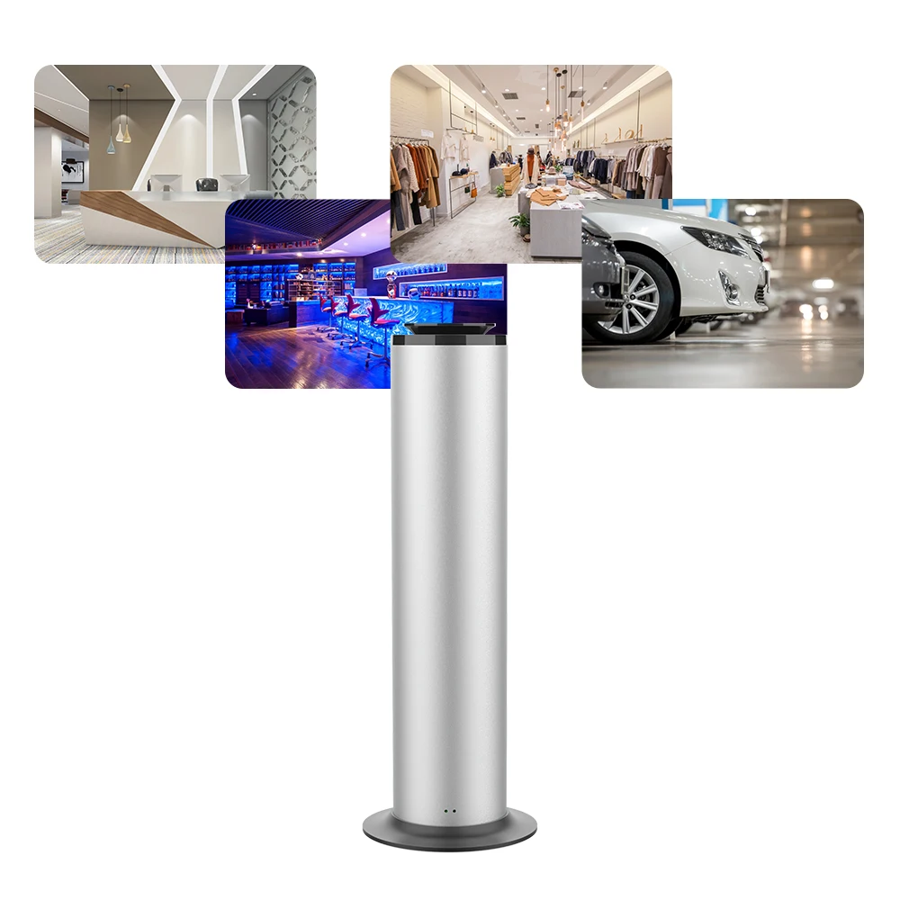 New Arrival Aluminum Design Tower Stand Fragrance Air System Electric Home Essential Oil Scent Diffuser Machine