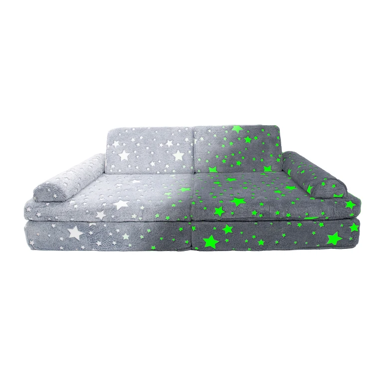 6-Piece Fold Out Kids Couch Sofa Modular Toddler Couch for Bedroom Playroom living room school