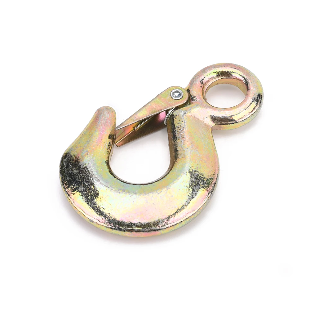 Yellow Zinc Coated Plating Forged Steel Slip Eye Snap Hook With Safety Latch