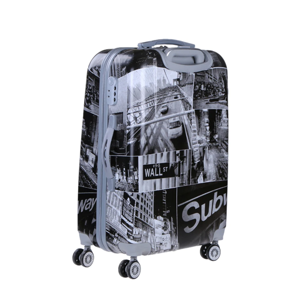 Beautiful and easy to clean PC Carry-on+Luggage trolley luggage bag sets