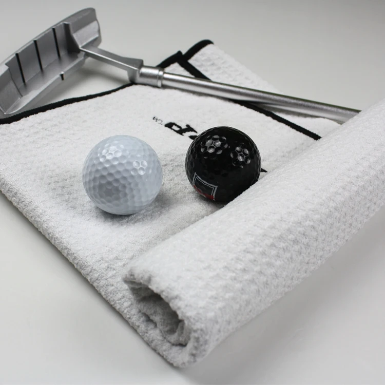 Large size super absorbent golf towel microfiber waffle towel with centered slit