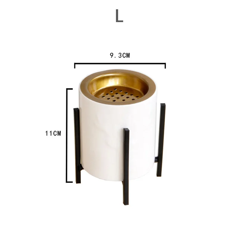 Simple modern ceramic Middle Eastern Arabic festival handheld metal incense burner black stand