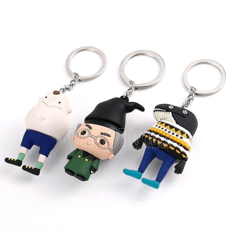 Custom 3D Soft PVC Figure Toys Cute Dustbin Keychain