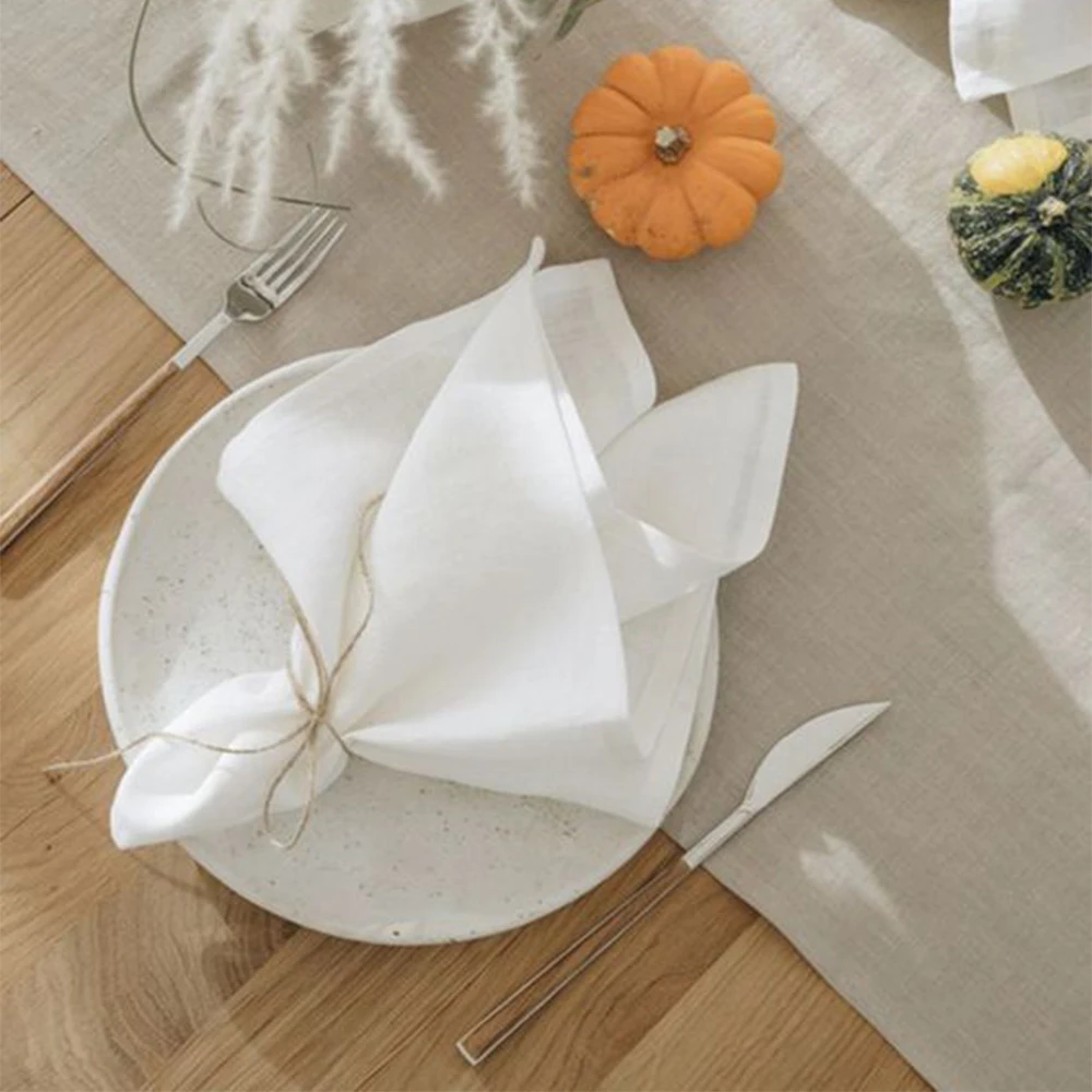 Wholesale decorative polyester napkins lilac boho style cotton napkins for wedding