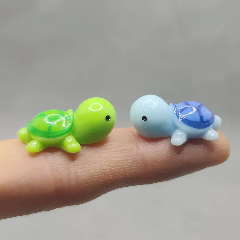 Animals Miniature Cartoon Mini Sea Turtle Tortoise Figure Model Summer Beach Landscape  Seascape Ornaments DIY Terrarium Decor