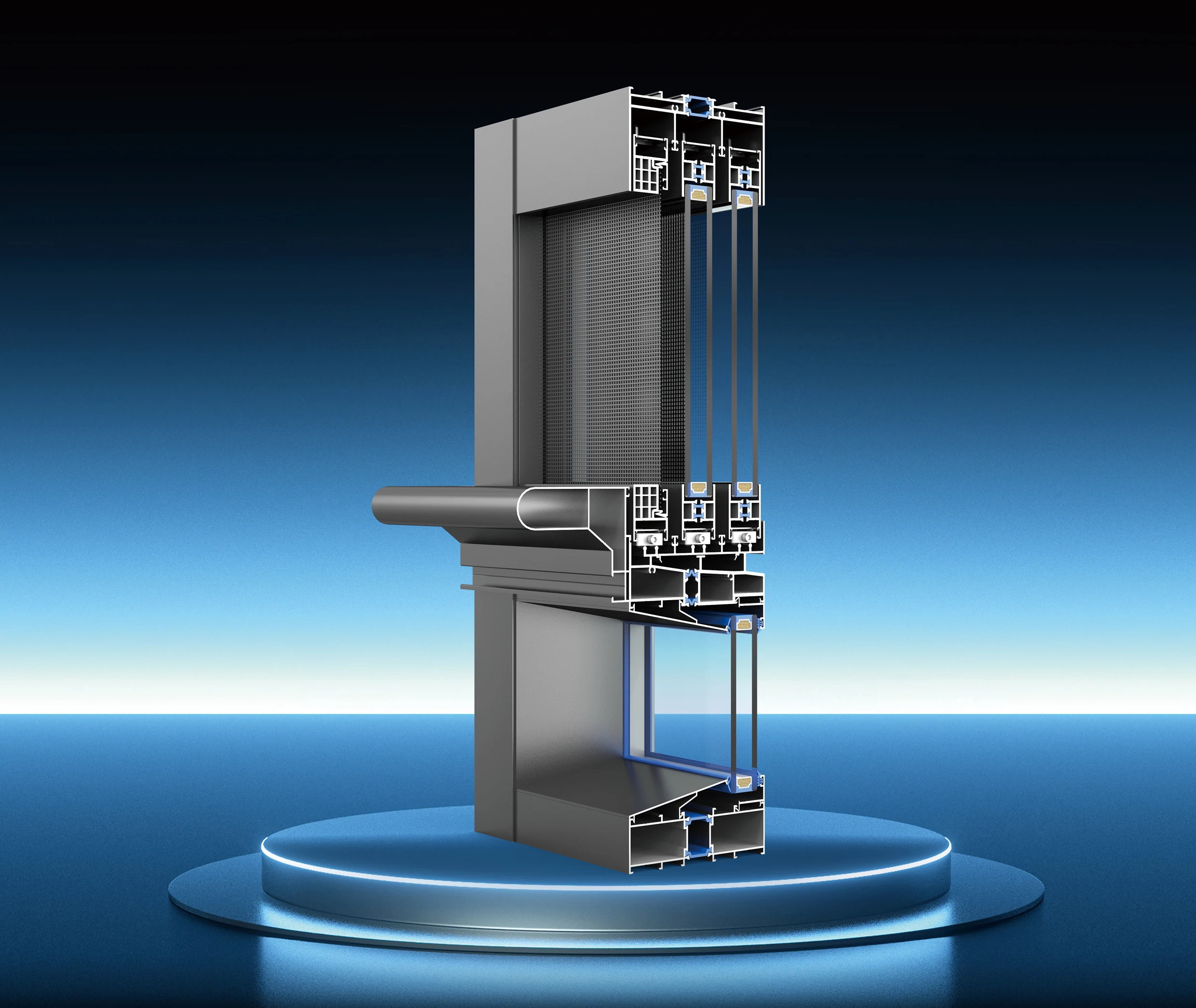 High Quality 130 Six-Track Sliding Windows Extremely Narrow Hidden Design Frame Sliding Window