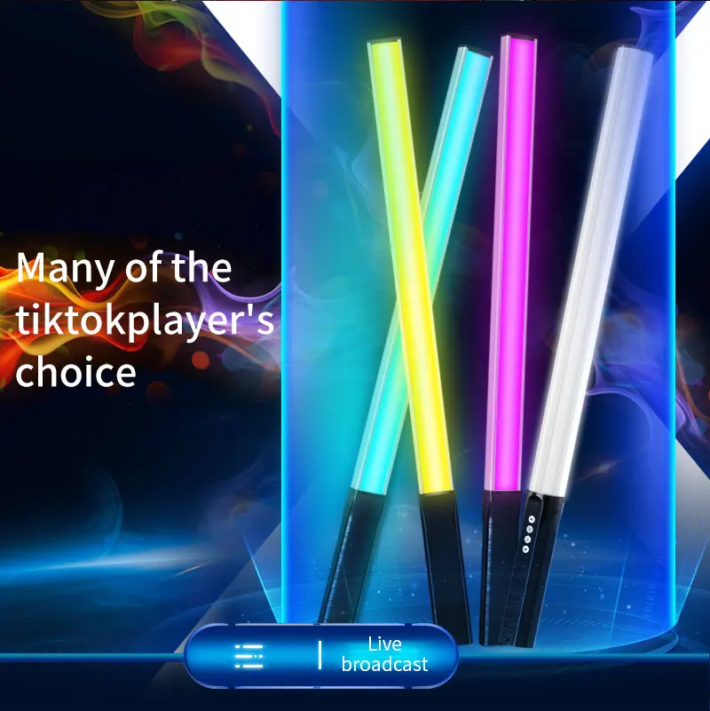 RK-76 алюминиевый LED тубусные лампы постоянного ручной открытый RGB заполняющий свет палка прямая трансляция видео световая палочка с дистанционным