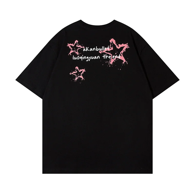 #2485 Streetwear Women T Shirts Custom Graphic Tee Crew Neck Cotton Oversized Heavyweight Printed