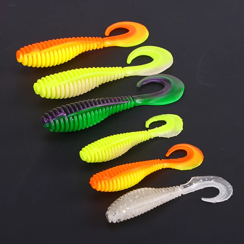 PVC Fishing Lures 6cm 8cm 10cm Soft Plastic Artificial Worm Bait Freshwater Saltwater Trout Lures Floating Design