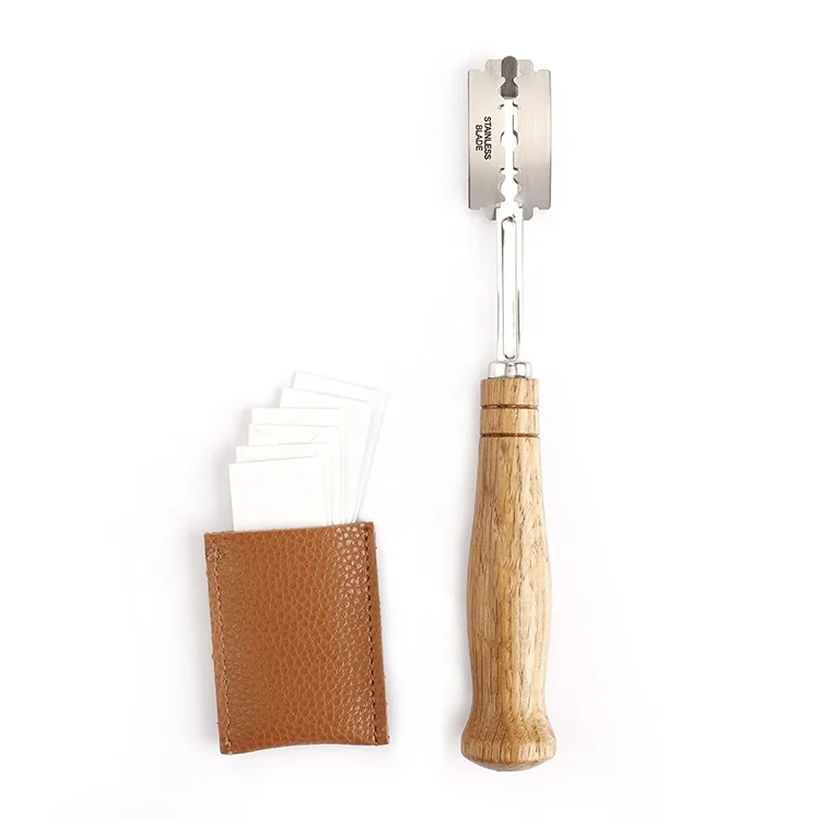 Durable wooden handle curved french danish whisk knife knives stabilizer scoring baking tool set dough scraper bread