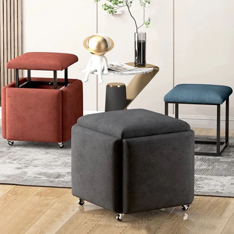 Rubik Cube Multi-functional Metal Chair 5 in 1 Stool Cube Foldable Ottoman Storage Box