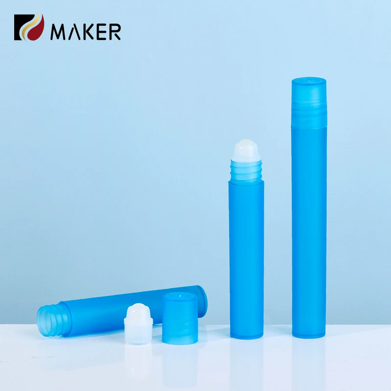 Wholesale 8ml 10ml luxury refillable empty plastic PP roll-on perfume eye essential oil roll on bottle with glass roller ball
