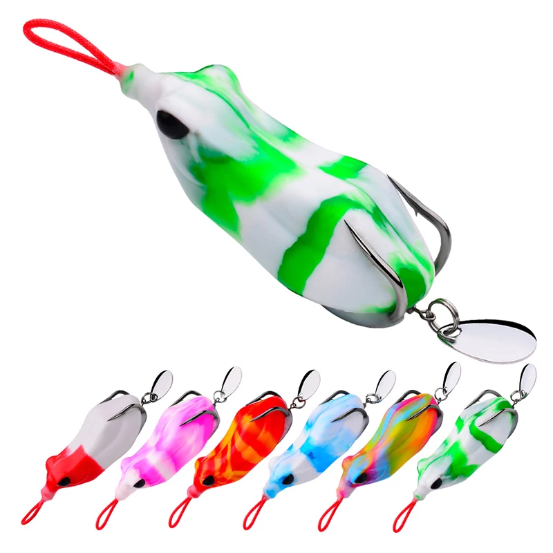 6.5cm 14.5g 6colors Artificial Soft Frog Fishing Lure Floating Water Bionic Thunder Frog Soft Bait