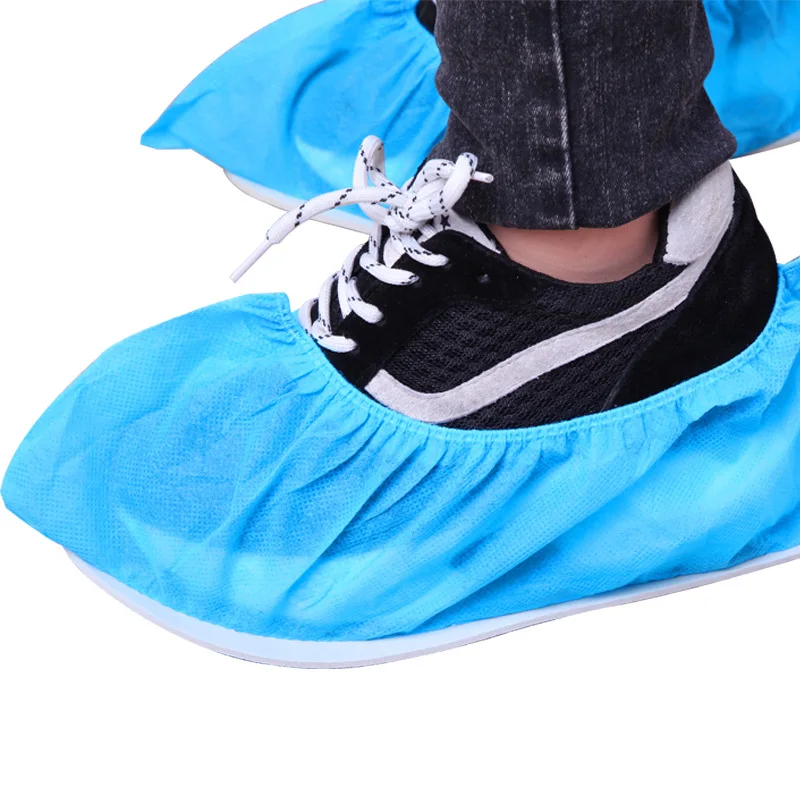 
Disposable foam slippers, plastic non-woven fabric with bottom, non-marking shoe cover, waterproof, dustproof 