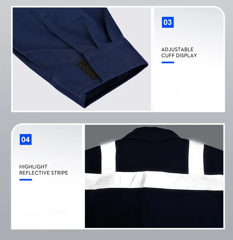 Custom Logo Fire Resistant Overall Mining Construction Safety Clothing Suits Workwear Uniform FRC FR Flame Retardant Coverall