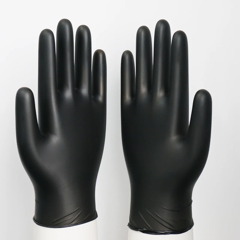 Cheap Black disposable vinyl synthetic nitrile gloves for Pet care