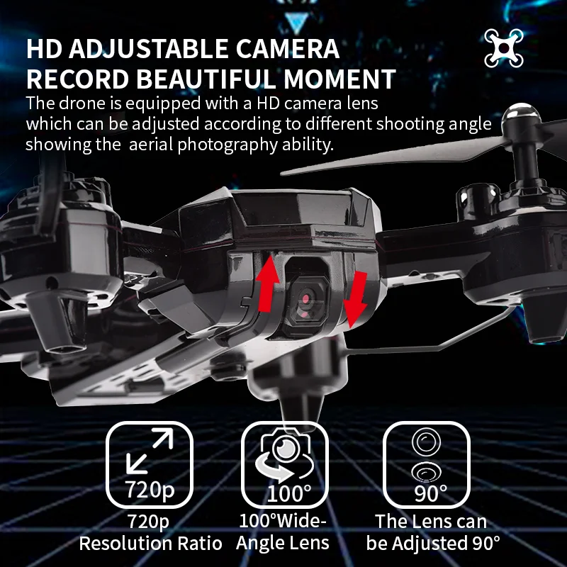 Device Remote Control Quad Copter Drone Foldable Selfie Drone With Wireless Camera Suitable For Children