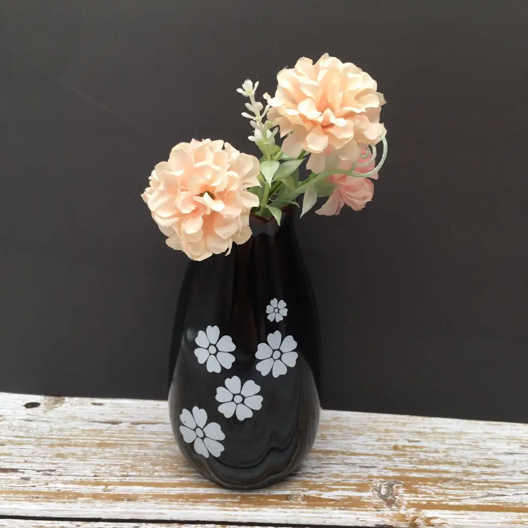 hot selling white flower decal flower vase  home decoration